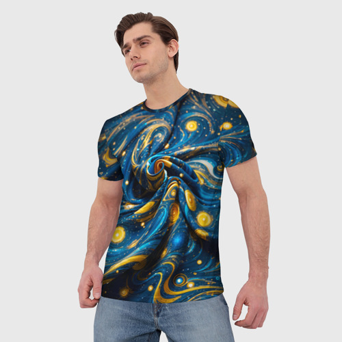 Мужская футболка 3D Мятость Ван Гога, цвет 3D печать - фото 3