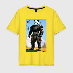 Мужская футболка хлопок Oversize Панда - бусидо - кодекс самурая