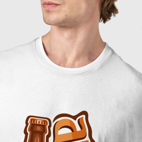 Мужская футболка хлопок Пиво эль, цвет белый - фото 6