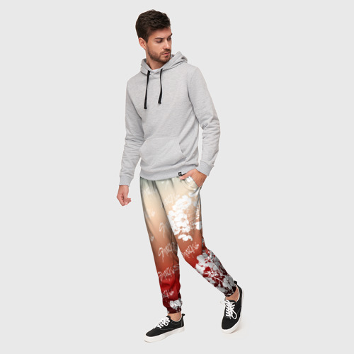 Мужские брюки 3D с принтом Stray Kids flowers, фото на моделе #1