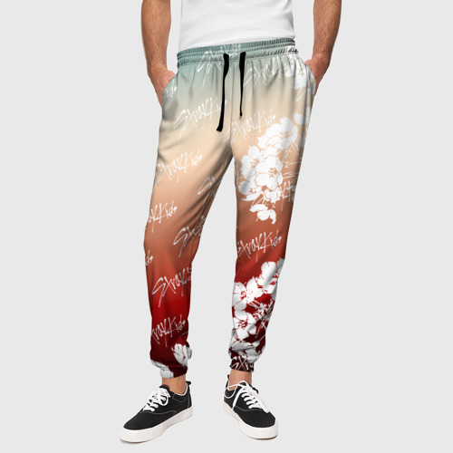 Мужские брюки 3D Stray Kids flowers, цвет 3D печать - фото 4