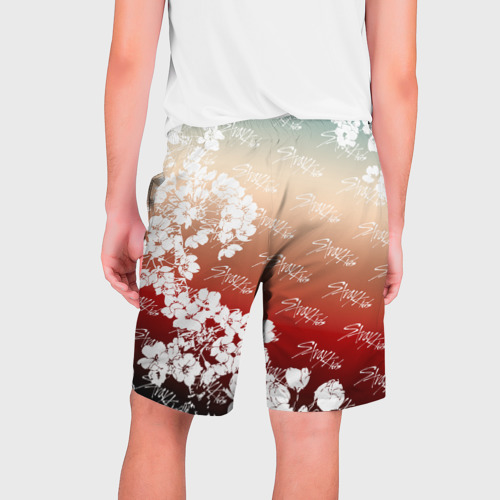 Мужские шорты 3D с принтом Stray Kids flowers, вид сзади #1
