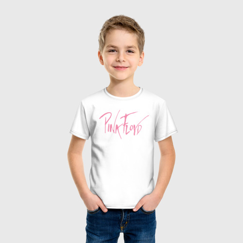 Светящаяся детская футболка Pink Floyd логотип, цвет белый - фото 4