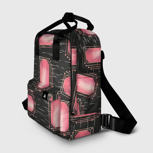 Женский рюкзак 3D с принтом Прямоугольник линии и стрелки, фото на моделе #1