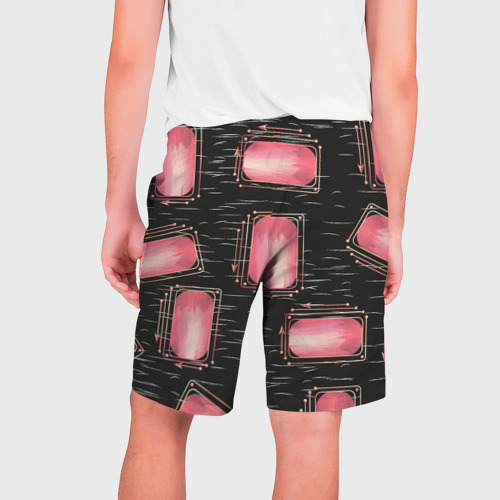 Мужские шорты 3D с принтом Прямоугольник линии и стрелки, вид сзади #1