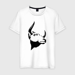 Голова быка – Мужская футболка хлопок с принтом купить со скидкой в -20%