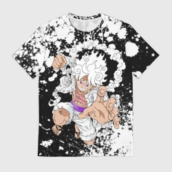 Мужская футболка 3D Луффи из Ван Пис - Gear 5