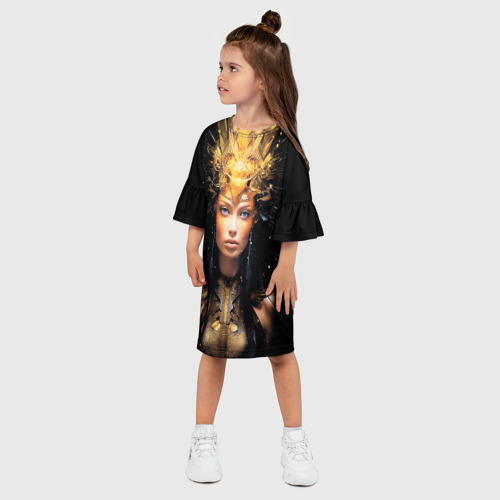 Детское платье 3D с принтом Богиня троецарствия, фото на моделе #1