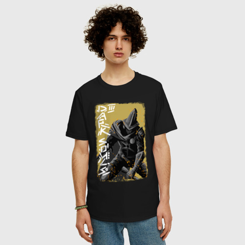 Мужская футболка хлопок Oversize с принтом Dark Souls 3 Хранители Бездны, фото на моделе #1