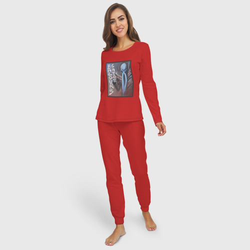 Женская пижама с лонгсливом хлопок Baldur's Gate 3 Иллитид, цвет красный - фото 3