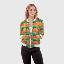 Женский бомбер 3D Яркие капибары - фото 2