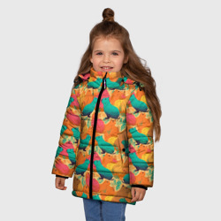 Зимняя куртка для девочек 3D Яркие капибары - фото 2