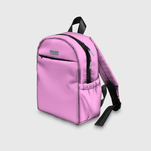 Детский рюкзак 3D с принтом Лавандовый розовый однотонный, вид сбоку #3