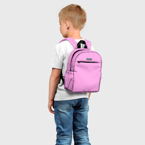Детский рюкзак 3D с принтом Лавандовый розовый однотонный, фото на моделе #1