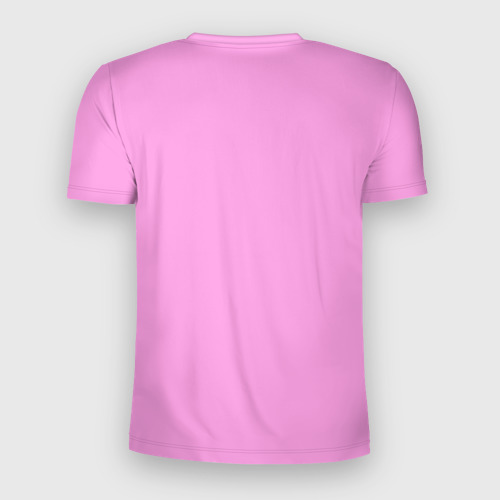 Мужская футболка 3D Slim с принтом Лавандовый розовый однотонный, вид сзади #1