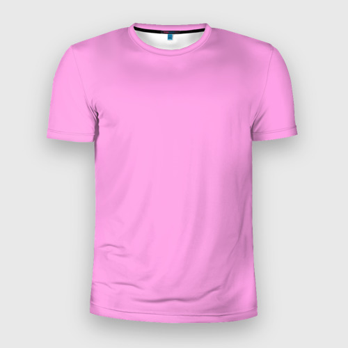 Мужская футболка 3D Slim с принтом Лавандовый розовый однотонный, вид спереди #2