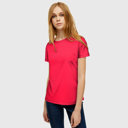 Женская футболка 3D Малиновый цвет однотонный - фото 2