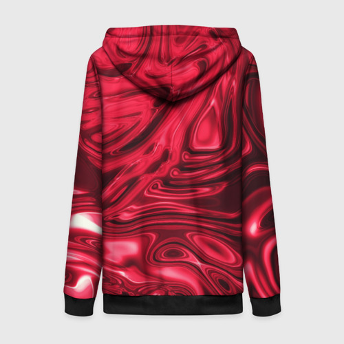 Женская толстовка 3D на молнии Абстракция плазма красный, цвет черный - фото 2