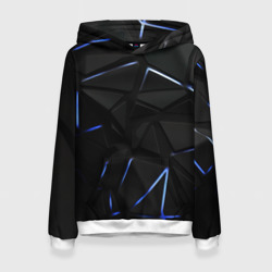 Женская толстовка 3D Black texture neon line