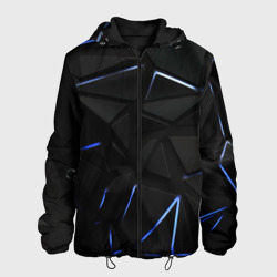 Мужская куртка 3D Black texture neon line