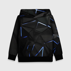 Детская толстовка 3D Black texture neon line