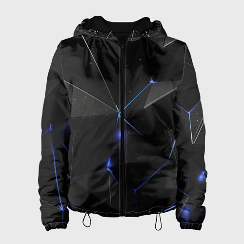 Женская куртка 3D Black geometry texture, цвет черный