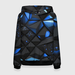 Женская толстовка 3D Blue black   texture 