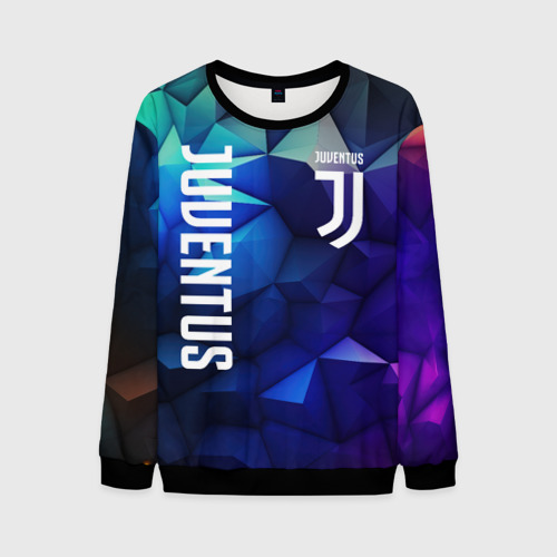 Мужской свитшот 3D с принтом Juventus   logo blue, вид спереди #2