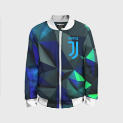 Детский бомбер 3D Juventus  blue   abstract logo