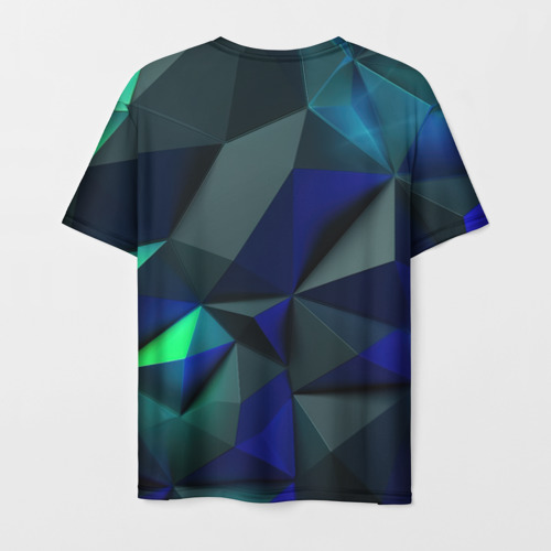 Мужская футболка 3D с принтом Juventus  blue   abstract logo, вид сзади #1