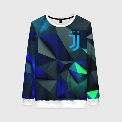 Женский свитшот 3D Juventus  blue   abstract logo, цвет 3D печать