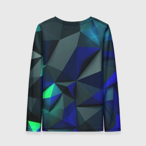 Женский лонгслив 3D с принтом Juventus  blue   abstract logo, вид сзади #1