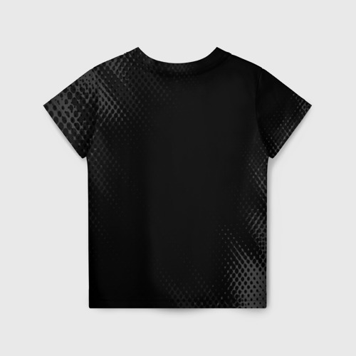 Детская футболка 3D с принтом Black Butler glitch на темном фоне, вид сзади #1