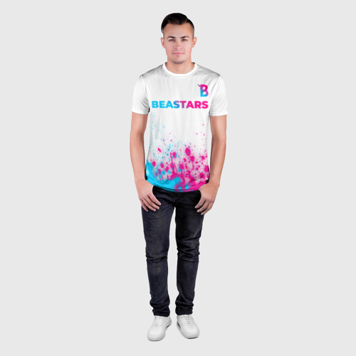 Мужская футболка 3D Slim Beastars neon gradient style: символ сверху, цвет 3D печать - фото 4