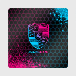 Магнит виниловый Квадрат Porsche - neon gradient