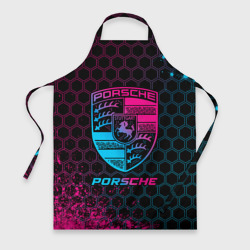 Фартук 3D Porsche - neon gradient