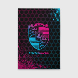 Обложка для автодокументов Porsche - neon gradient