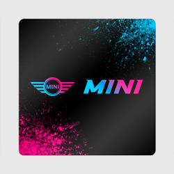 Магнит виниловый Квадрат Mini - neon gradient: надпись и символ