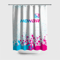 Штора 3D для ванной Honda neon gradient style: символ сверху