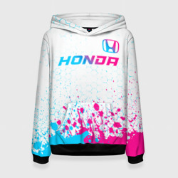 Женская толстовка 3D Honda neon gradient style: символ сверху