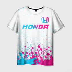 Мужская футболка 3D Honda neon gradient style: символ сверху