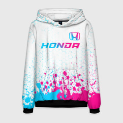 Мужская толстовка 3D Honda neon gradient style: символ сверху