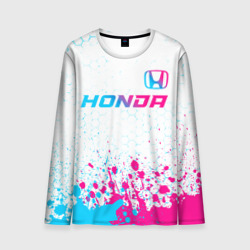 Мужской лонгслив 3D Honda neon gradient style: символ сверху