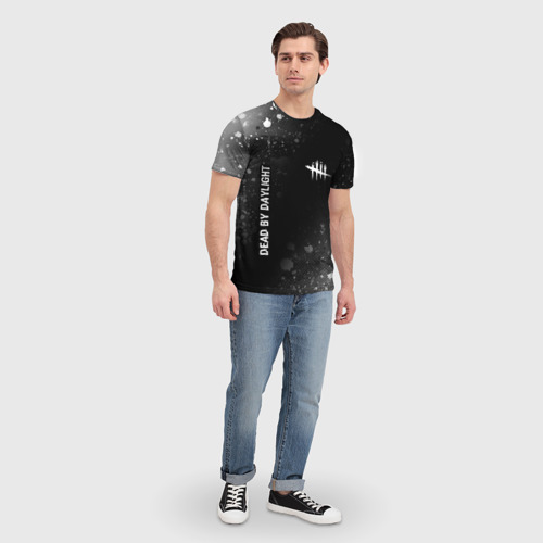 Мужская футболка 3D Dead by Daylight glitch на темном фоне: надпись, символ, цвет 3D печать - фото 5