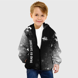 Детская куртка 3D Dead by Daylight glitch на темном фоне: надпись, символ - фото 2
