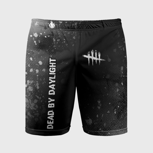 Мужские шорты спортивные Dead by Daylight glitch на темном фоне: надпись, символ, цвет 3D печать