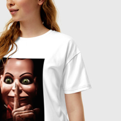 Женская футболка хлопок Oversize Мертвая тишина - фото 2