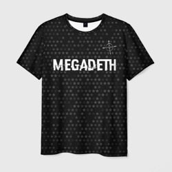 Мужская футболка 3D Megadeth glitch на темном фоне: символ сверху