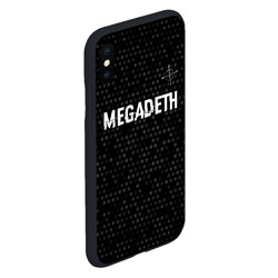 Чехол для iPhone XS Max матовый Megadeth glitch на темном фоне: символ сверху - фото 2