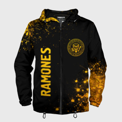 Мужская ветровка 3D Ramones - gold gradient: надпись, символ